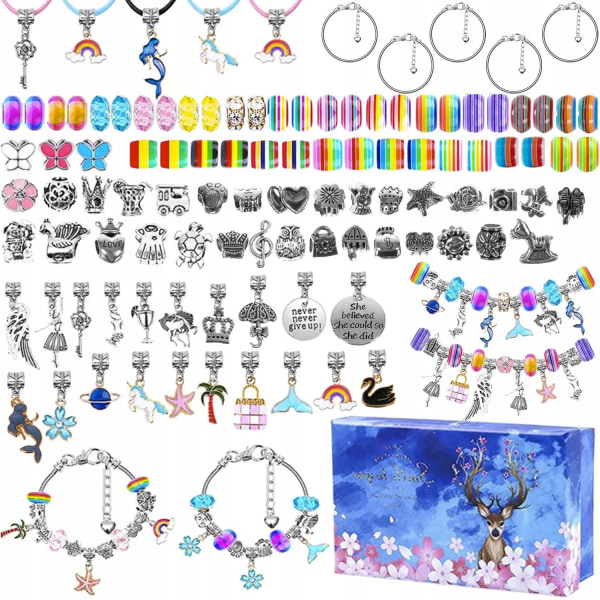 Sats för smyckestillverkning - pärlor och berlocker multifärg