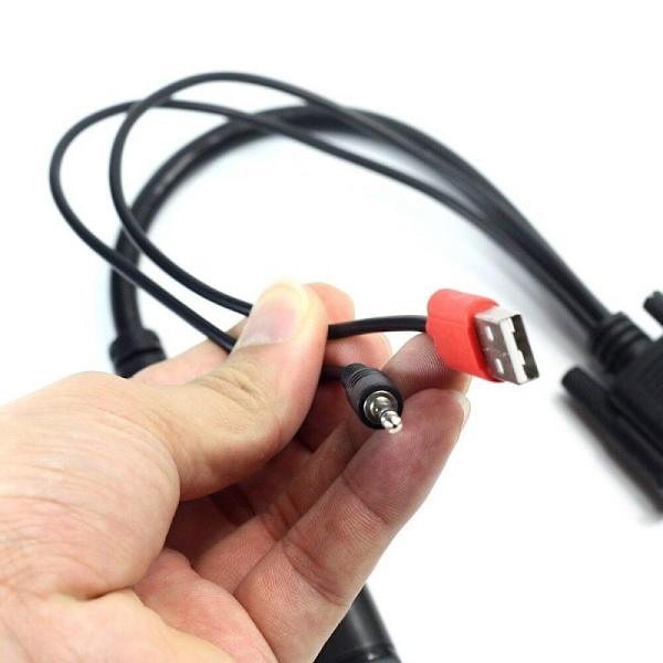 VGA till HDMI-kabel: 1080p, USB-drivna, Ljudöverföring Svart