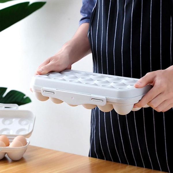 Stapelbar Äggförvaring: Fräsch, Snygg & Plats för 18 Ägg Vit