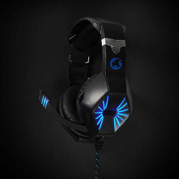 Gaming-headset: Stereoljud, LED & Justerbar Mikrofon Svart
