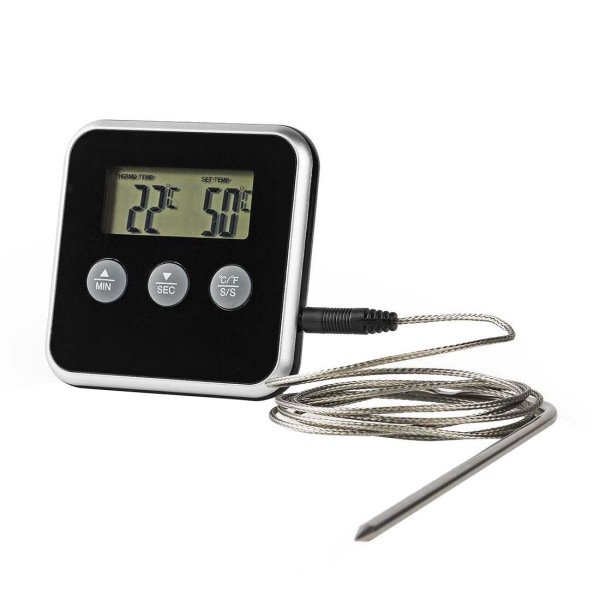 Perfekt stek varje gång: Digital termometer & timer grå