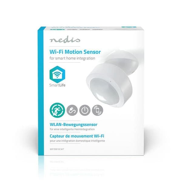 Enkel Wi-Fi Rörelsesensor - SmartLife, 10m täckning Vit