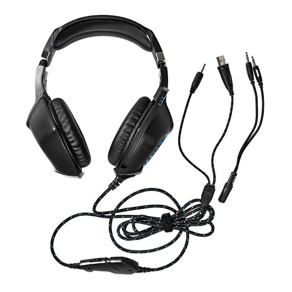 Gaming-headset: Stereoljud, LED & Justerbar Mikrofon Svart