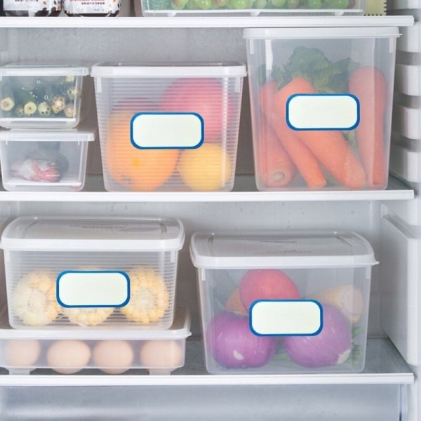 Praktiska lådetiketter för mat - Håll koll på din mat! Vit