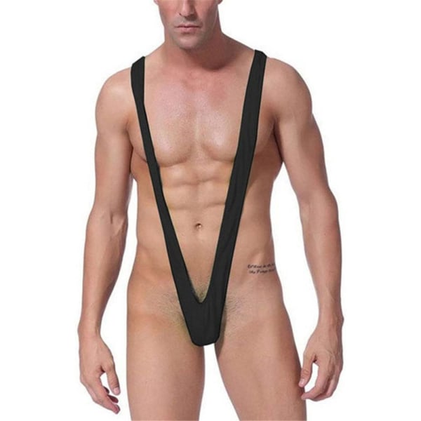 Y-formad Mankini: Stretchig, Perfekt för Maskerad Svart