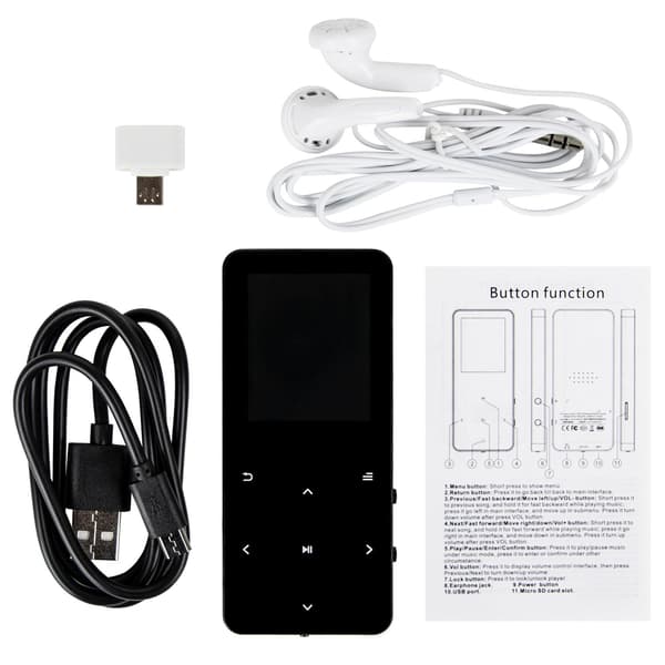 MP3-spelare med Bluetooth, Touchknappar & FM-radio Svart