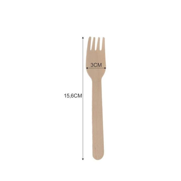 100-pack ekologiska trägafflar för picknick och restauranger Beige