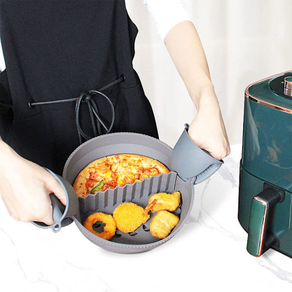 Återanvändbar Airfryer-form i Silikon grå