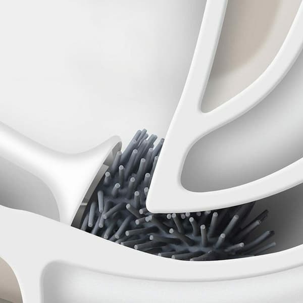 Silikon Toalettborste: Hygienisk, Väggmonterad & Stilren Vit