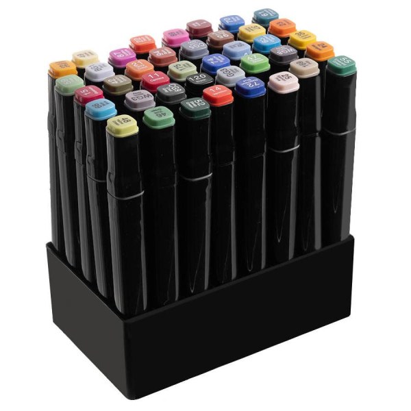 40-pack Dubbelsidiga Överstrykningspennor i Flerfärgad Väska multifärg