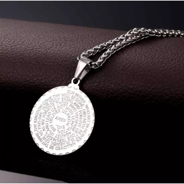 Skyddande Bönhalsband: Herrens Bön & Sinnesrobönen Silver
