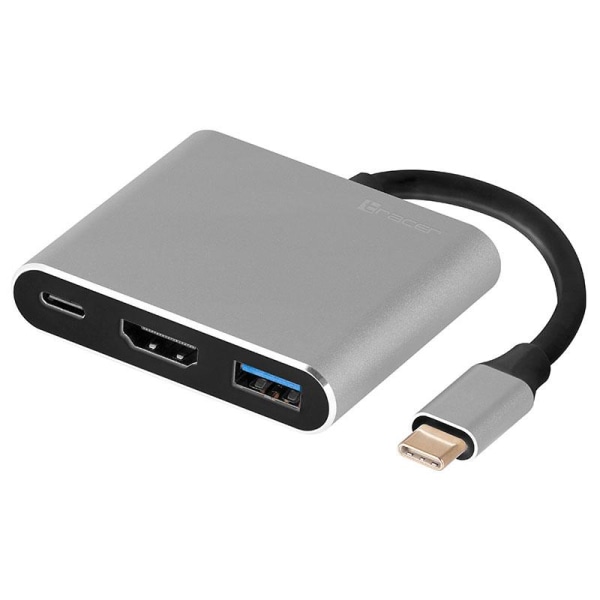USB-C Multiadapter 4K HDMI, 3 Portar, Aluminium Silver