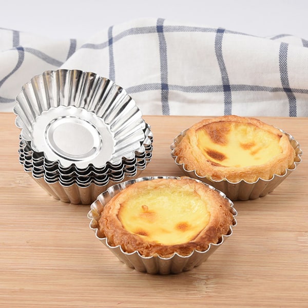 Återanvändbara muffinsformar i aluminiumlegering - 10 st Silver