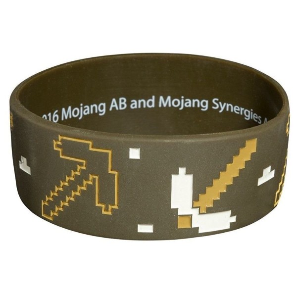 Minecraft-symbol Armband: One-Size, Silikon, 2,5 cm Brun