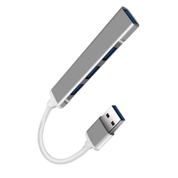USB 3.0-hubb: 4 portar, 5 Gbps, Anslut allt! Silver
