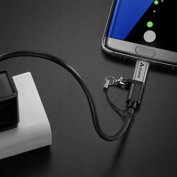 Micro USB 2.0 till USB C-adapter grå