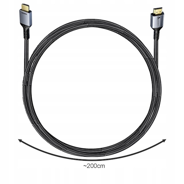 Imponerande 8K HDMI-kabel - 2m Längd, 48 Gbps Dataöverföring grå