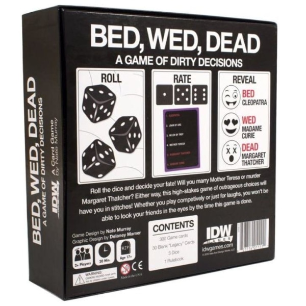 Bed, Wed, Dead: Roligt spel med 3000+ namn! Svart