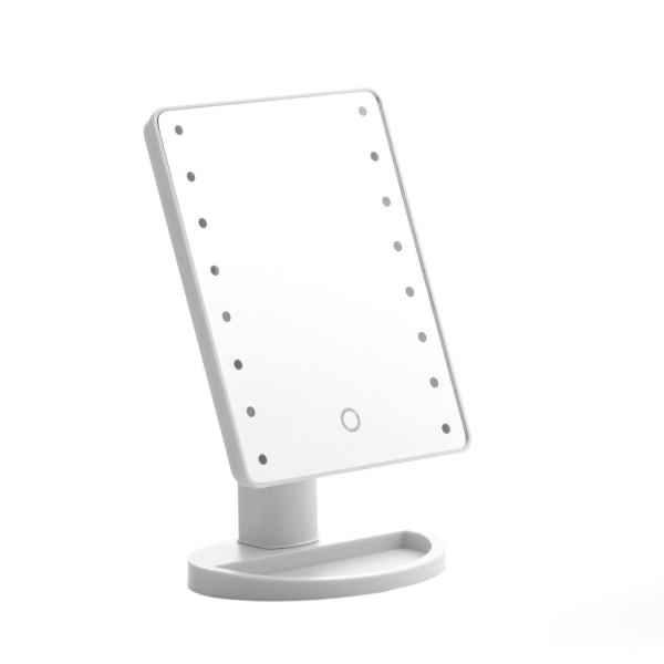 LED-Sminkspegel: Justerbar Ljusstyrka & 180° Lutning Vit