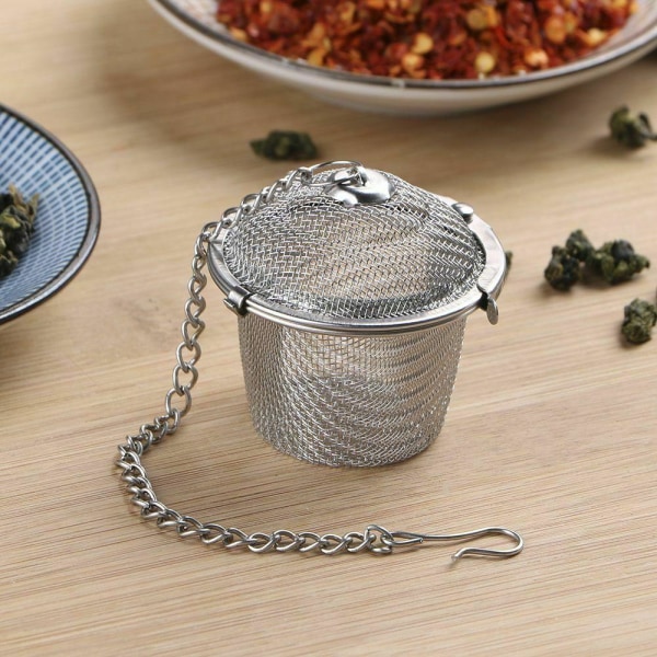 Klassisk rostfri tekula för större mängder te - 3 cm Silver