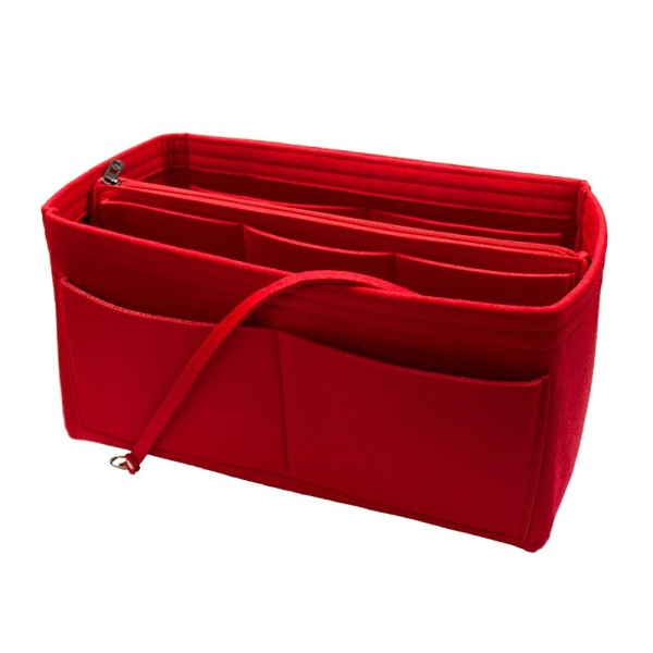 Ordna väskan: Praktisk väskinsats med 14 fack Röd