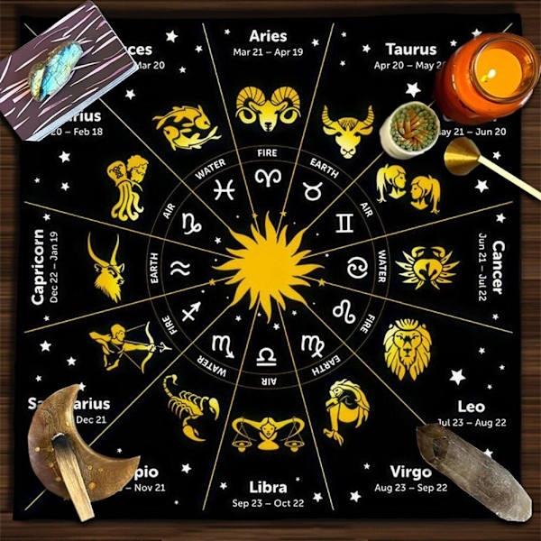 Astrologisk duk för tarotläggning och heminredning multifärg