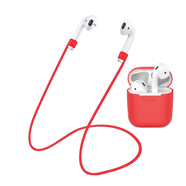 Silikon-skydd för AirPods: Snyggt, lätt & praktiskt band Röd