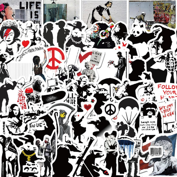 67 Banksy Klistermärken: Häftig Konst & Unika Motiv multifärg