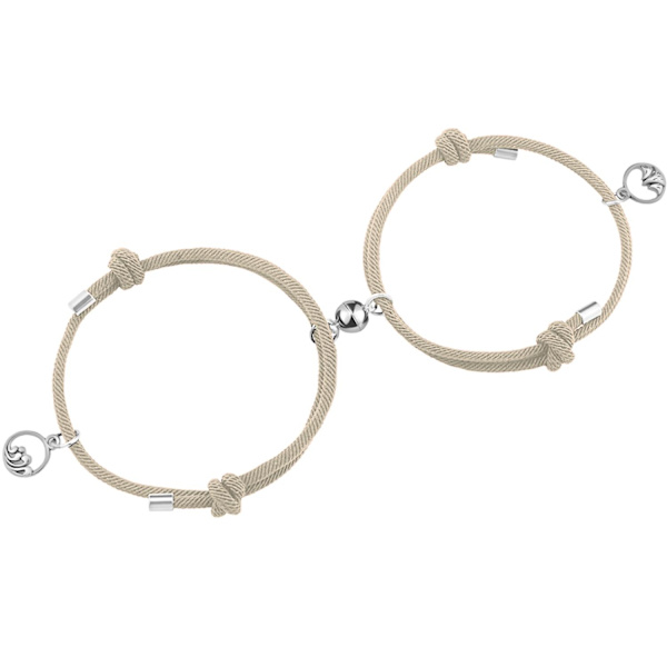 Elegant Vågberlock Armband - Justerbar, Stilren & Unik Beige one size