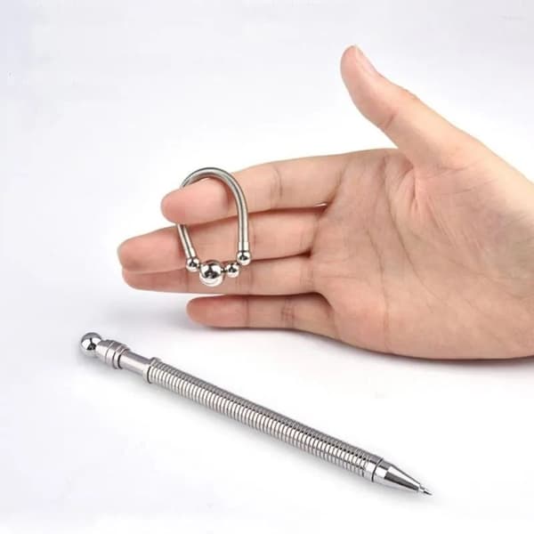 Fidget-penna: Metall, 2-i-1 funktion Silver