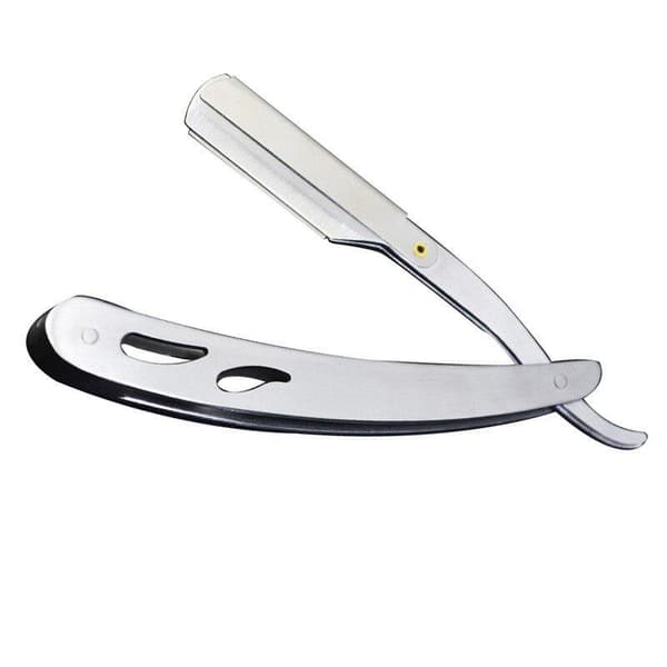 Skonsam & nära rakning: Uppfällbar rakkniv + 10 blad Silver