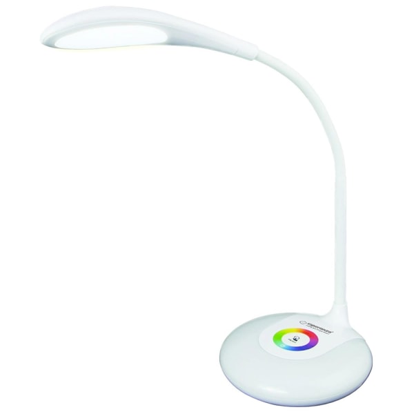5W LED Skrivbordslampa: Justerbar, USB, Ögonskydd Vit