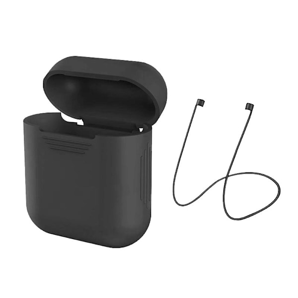 Snyggt Silikon-Kit för AirPods: Lätt, Praktiskt & Säkert Svart