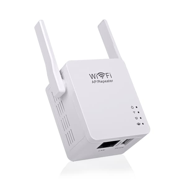 Kompakt Wi-Fi repeater med 300 Mbps hastighet och USB-port Vit