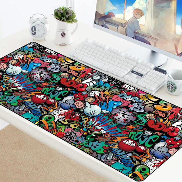 Stor Graffiti Musmatta 89x40cm - Perfekt för Spel multifärg