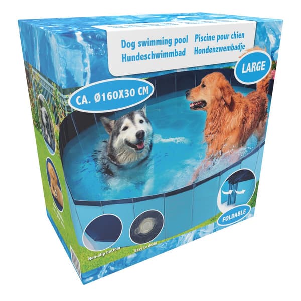 Stor Hundpool 160cm: Svalka, Non-slip & Valphage Blå