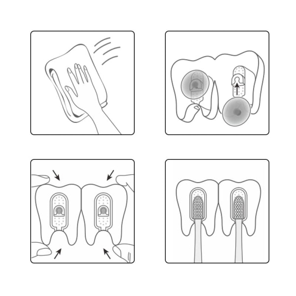 Rolig Tandborsthållare: Sugkopp & Tand-Design Vit