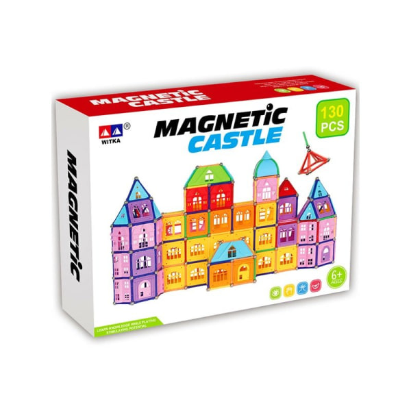 Magnetisk byggsats med 130 delar för kreativt lärande multifärg