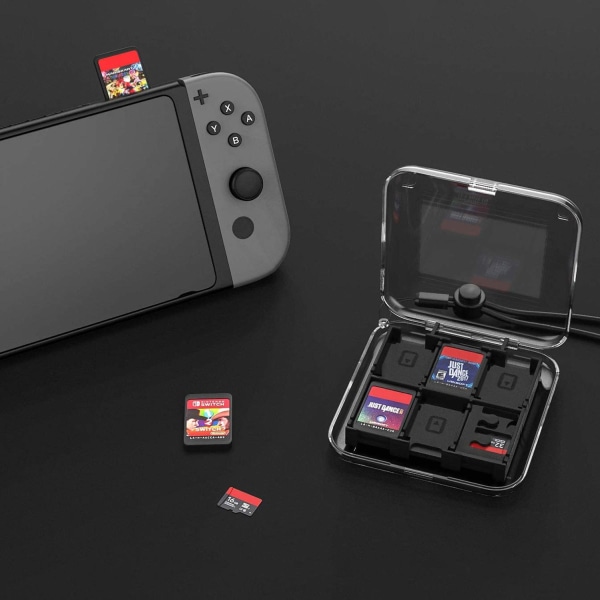 Nintendo Switch-fodral: 12 spel, 2 SD-kort, Transparent Transparent