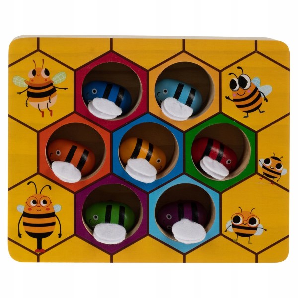 Fånga bin i en honungskaka - Lärorikt träspel för barn multifärg