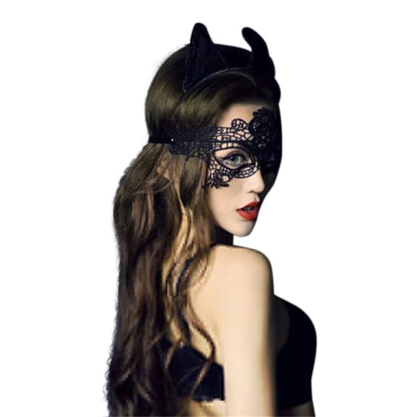 Sensuell och elegant spetsmask för Halloween och maskerad Svart