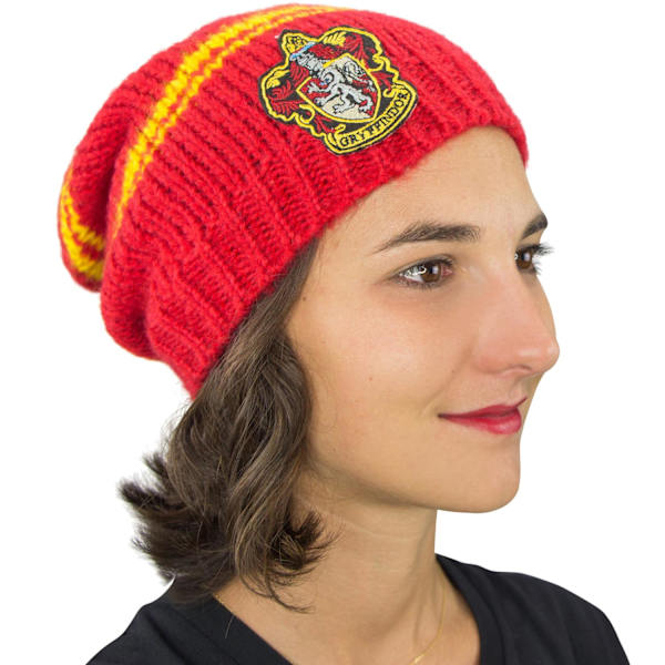 Stickad Gryffindor-mössa: Oversize, Varm & Stilfull Röd one size