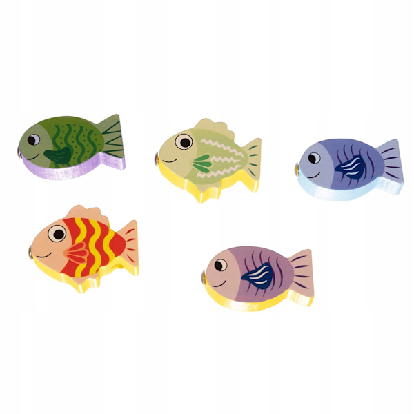 Träpussel med fiskspel multifärg