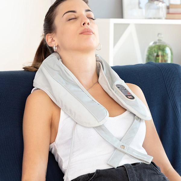Tappande massageapparat med värme - Ergonomisk design grå