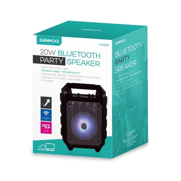 Trådlös Karaoke-Högtalare: Bluetooth, LED, 3000mAh Svart