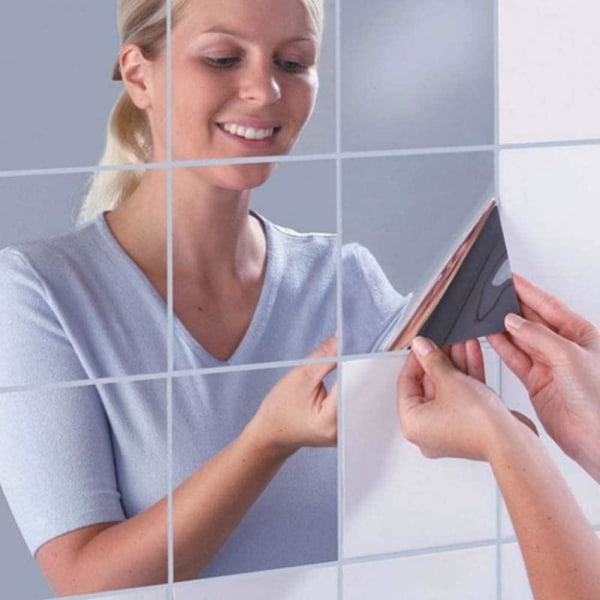 10-pack Självhäftande Spegelrutor: Skapa Din Egen Design Blå