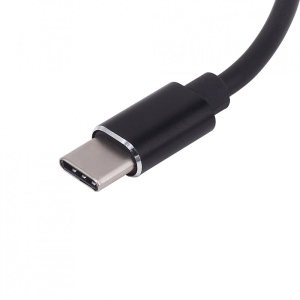 USB-C-adapter: Ladda & Lyssna, Stilren Design Svart