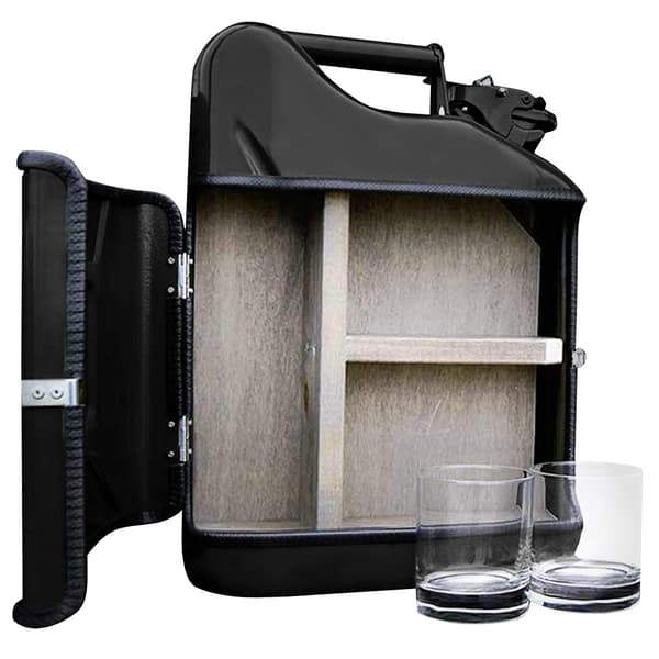 Unik Whiskybar i Jerrycan-Design: Perfekt Present! Svart