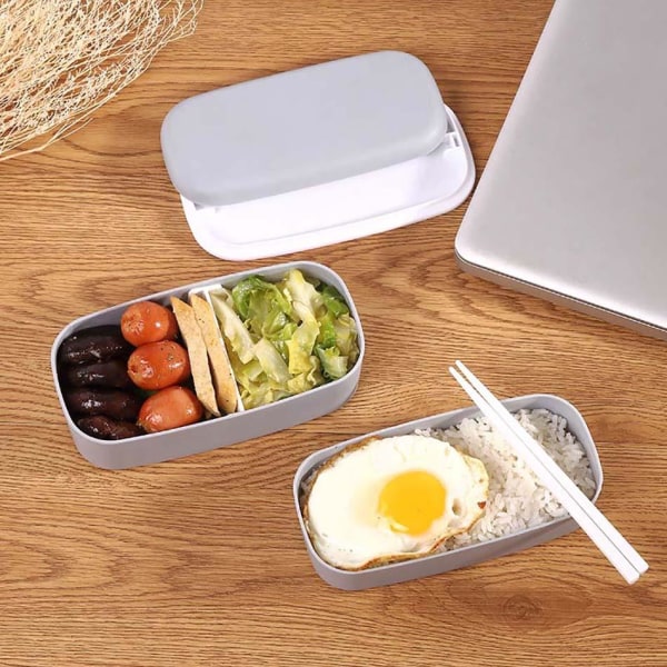 Hälsosam Lunchlåda: 2 Fack, Ätpinnar & Kompakt Design Rosa
