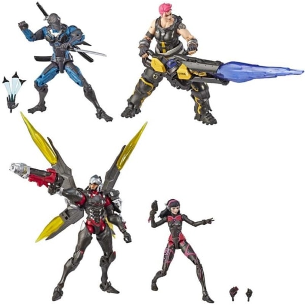 Overwatch Hjältar: 4 Actionfigurer med Carbon Fiber Skins multifärg